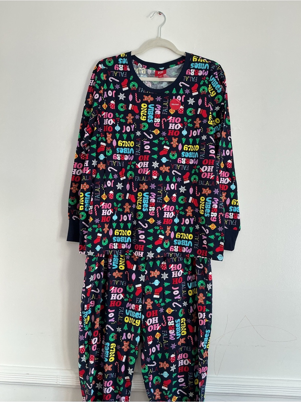 Family Pajamas Navy Kids Holiday Word & Icon Pajama Set